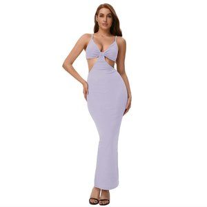 BAE Cutout Solid Split Hem Dress